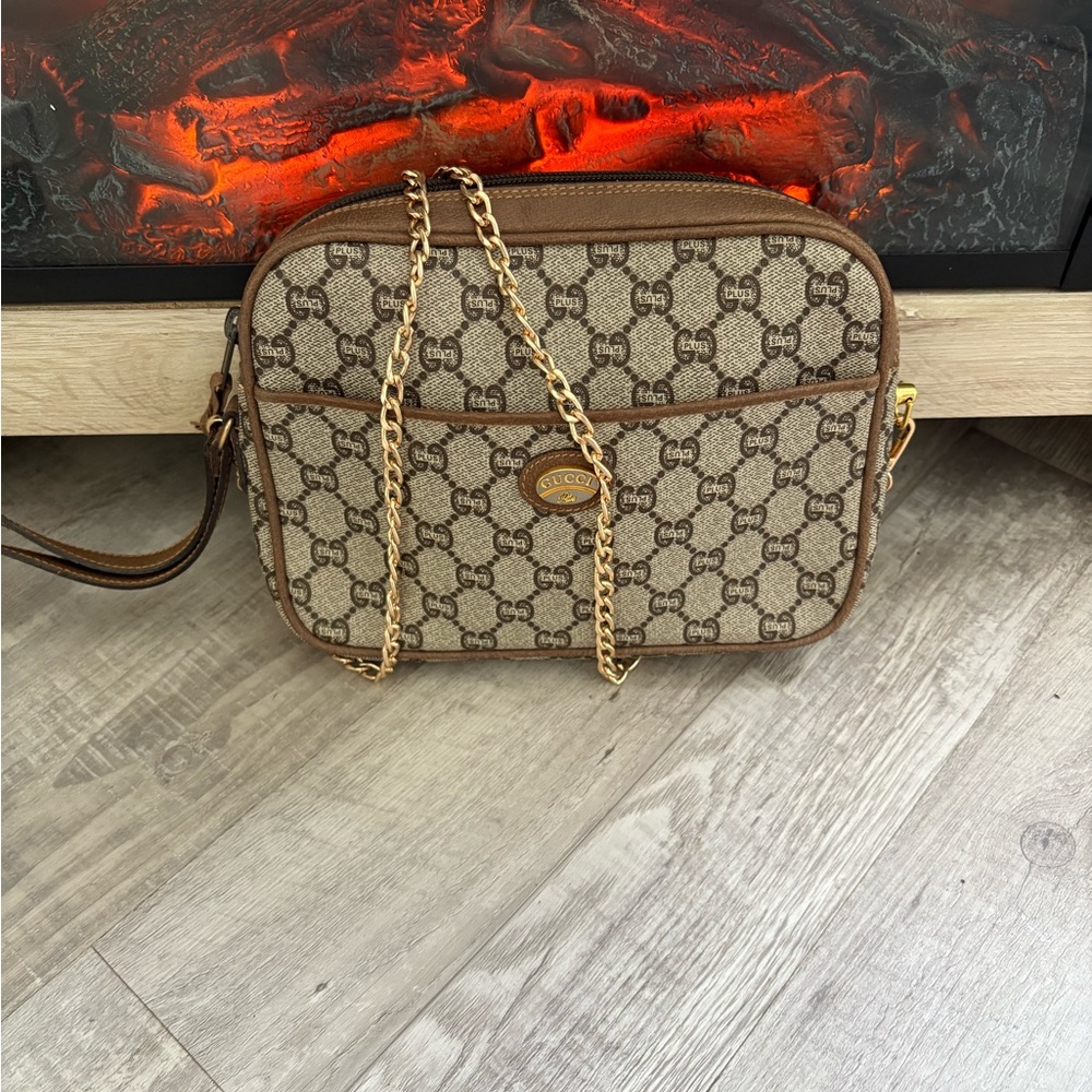 GUCCI Old Gucci Gucci Plus Shoulder Bag Pochette Beige Authentic crossbody tote